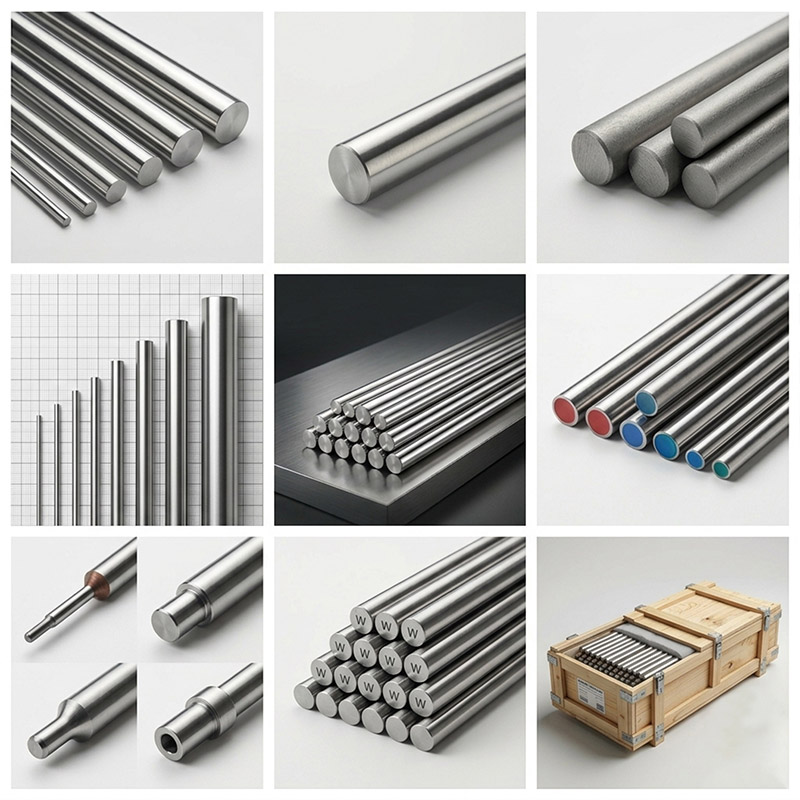 High Purity 99.95% Tungsten Rods & Bars – φ1mm-100mm Custom Size for High-Temp Furnaces